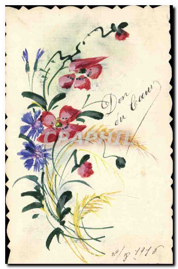 CPA Fantaisie (dessin a la main) Fleurs 