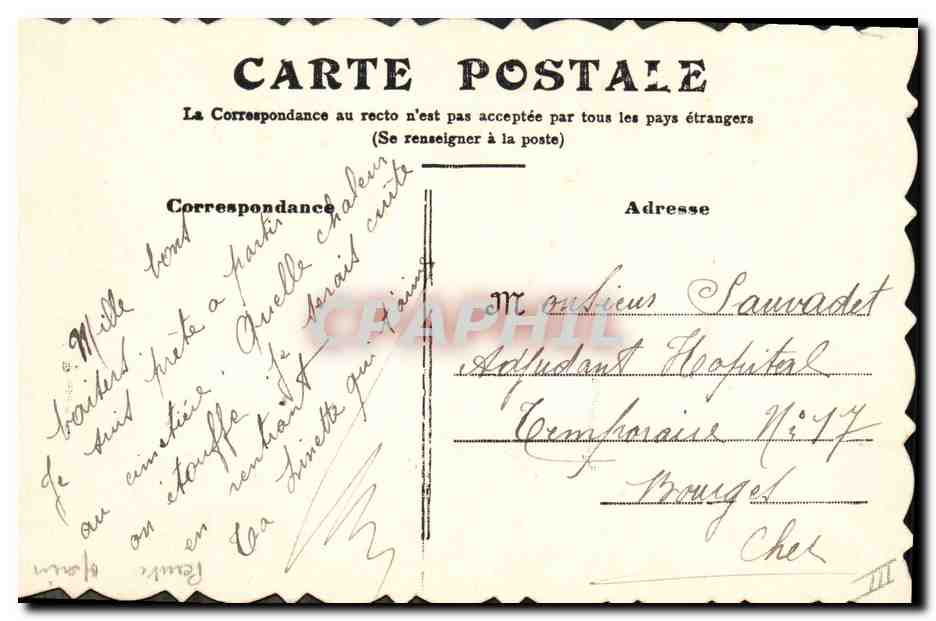 CPA Fantaisie (dessin a la main) Fleurs  — Verso