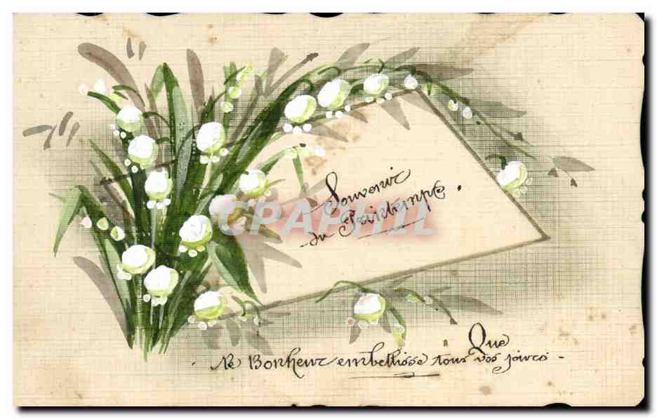 CPA Fantaisie (dessin a la main) Fleurs 