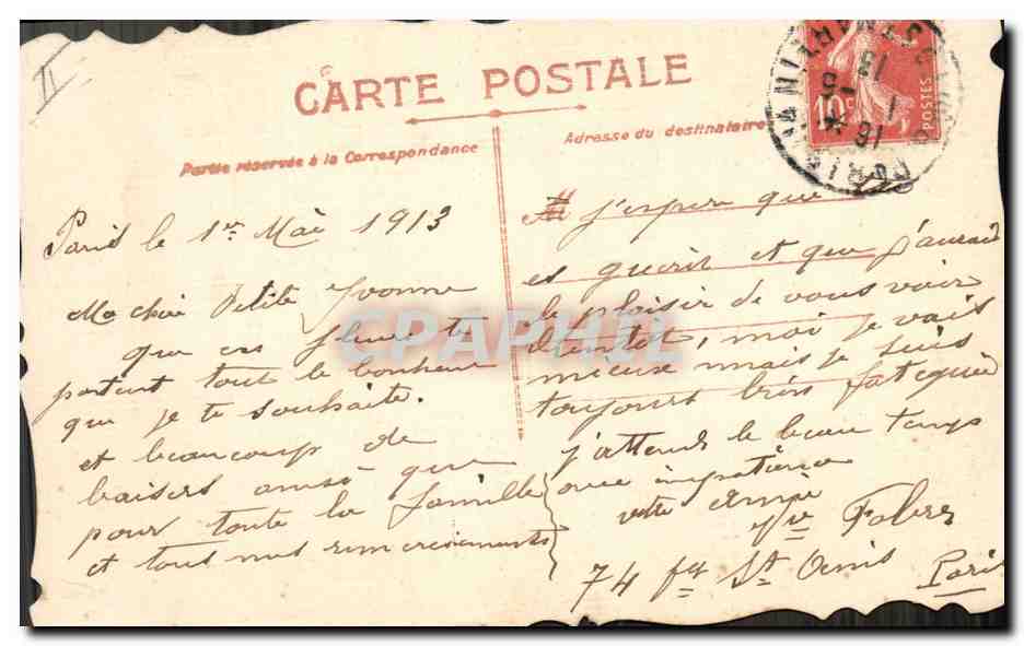 CPA Fantaisie (dessin a la main) Fleurs  — Verso