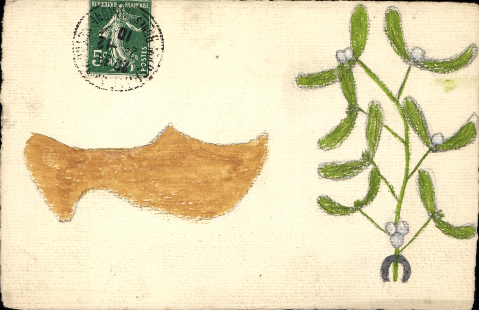 CPA Fantaisie (dessin a la main) Fleurs Sabot