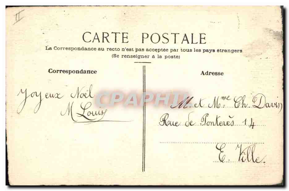 CPA Fantaisie (dessin a la main) Fleurs Sabot — Verso