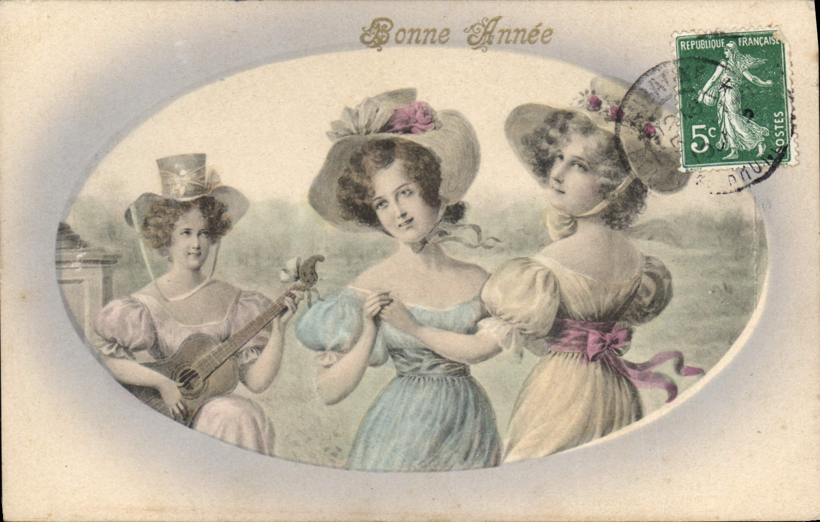 Trois jeunes femmes — Bonne Année — éditeur non visible