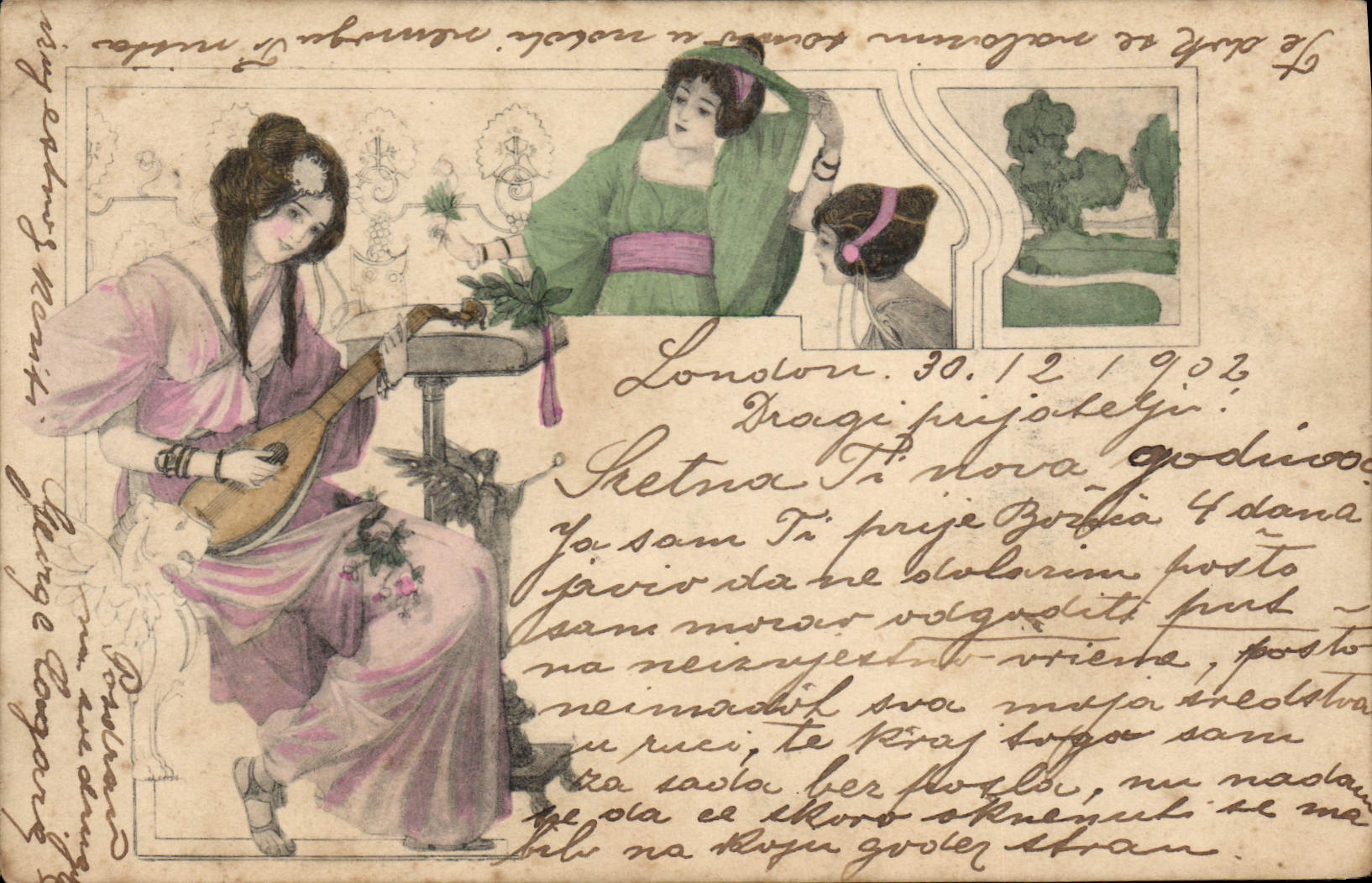 Frauen und Landschaft — Illustration — CPAPHIL