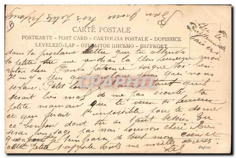 Kleine Mädchen in einem Amsterdam-Kostüm — 22. Juli 1910 — Verlag nicht sichtbar — Rückseite
