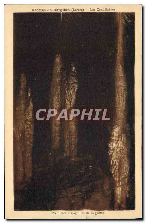 CPA Grotte Grottes de Dargilan Les candelabres Premieres stalagmites de la grotte
