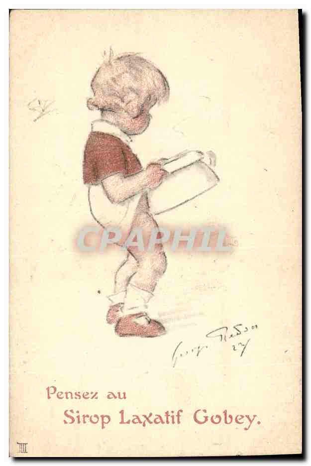 CPA Fantaisie Enfant Pot Publicite Sirop Laxatif Gobey 