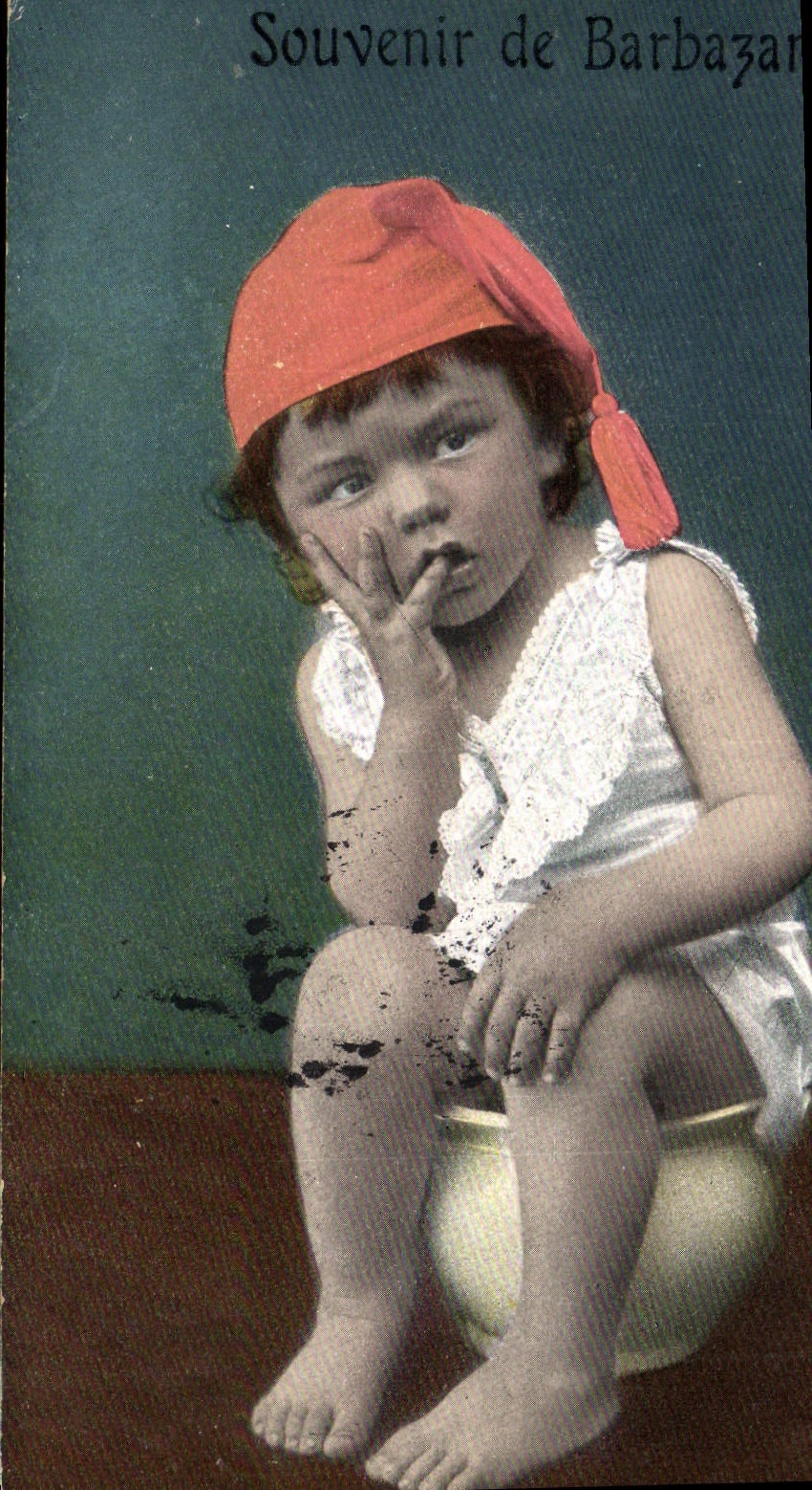 CPA Fantaisie Enfant Pot Souvenir de Barbazan 