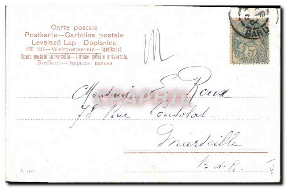 CPA Fantaisie Enfant Pot Homme grimacant  — Rückseite