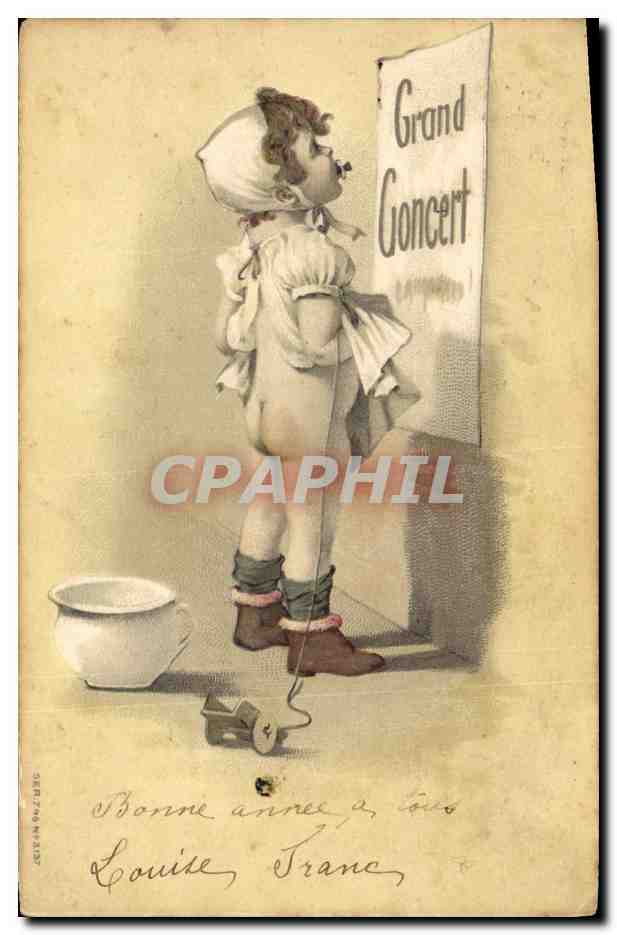 CPA Fantaisie Enfant Pot Grand concert 