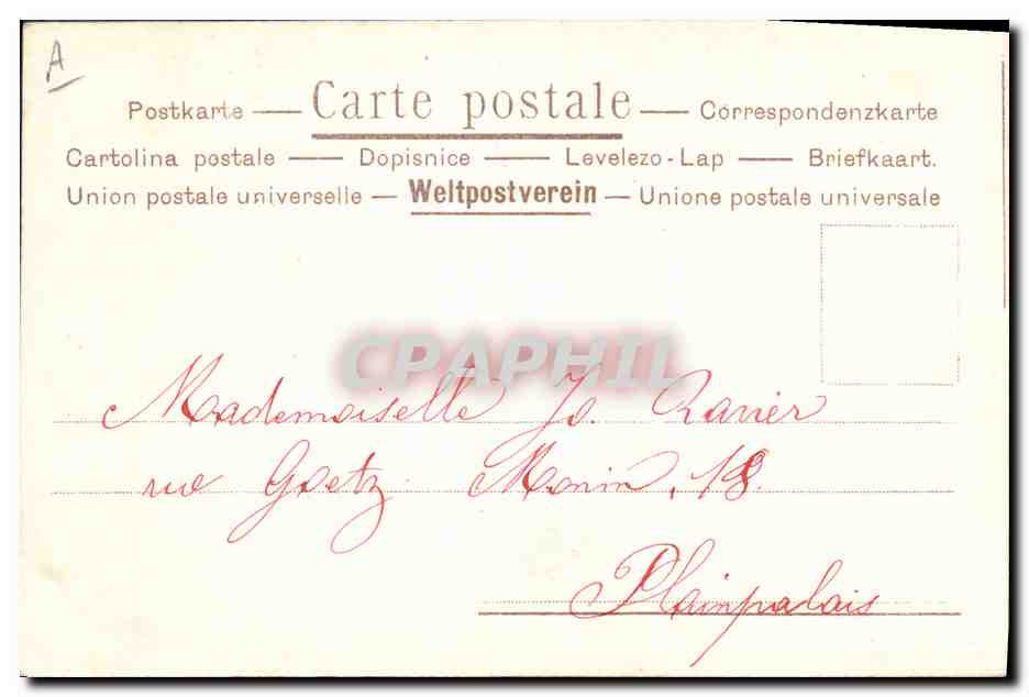 CPA Fantaisie Enfant Pot Chat Chaton  — Rückseite