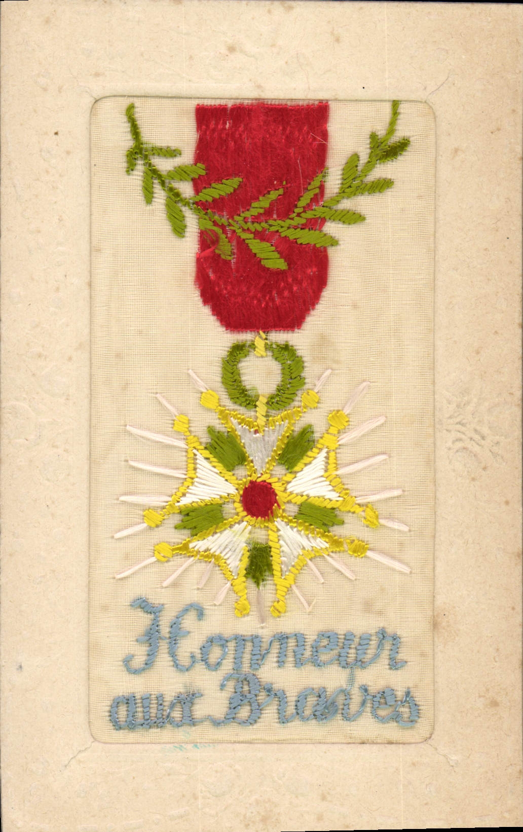 Honneur aux Braves — médaille brodée — CPAPHIL - Recto
