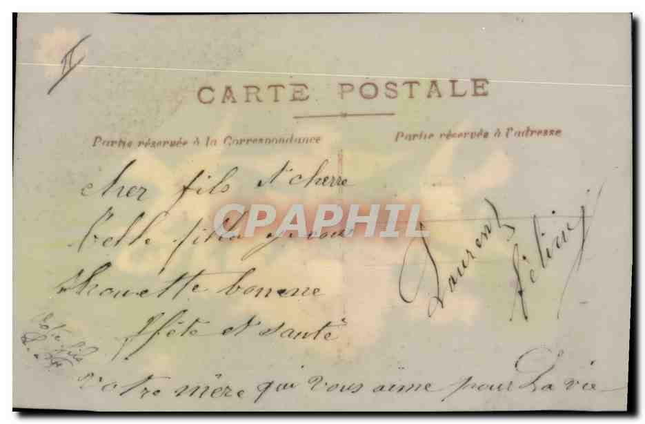 CPA Carte transparente Fleurs Colombes — Verso