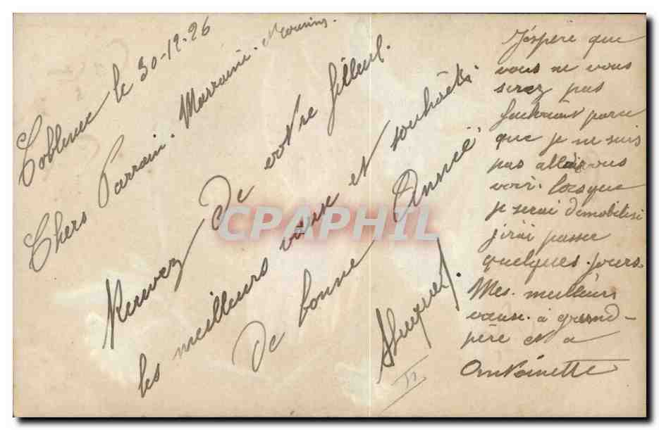 CPA Carte transparente Fleurs  — Verso