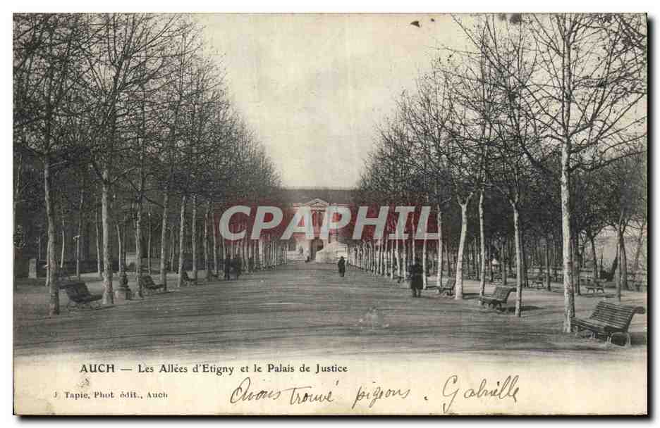 CPA Auch Les allees d'Etigny et le Palais de Justice 