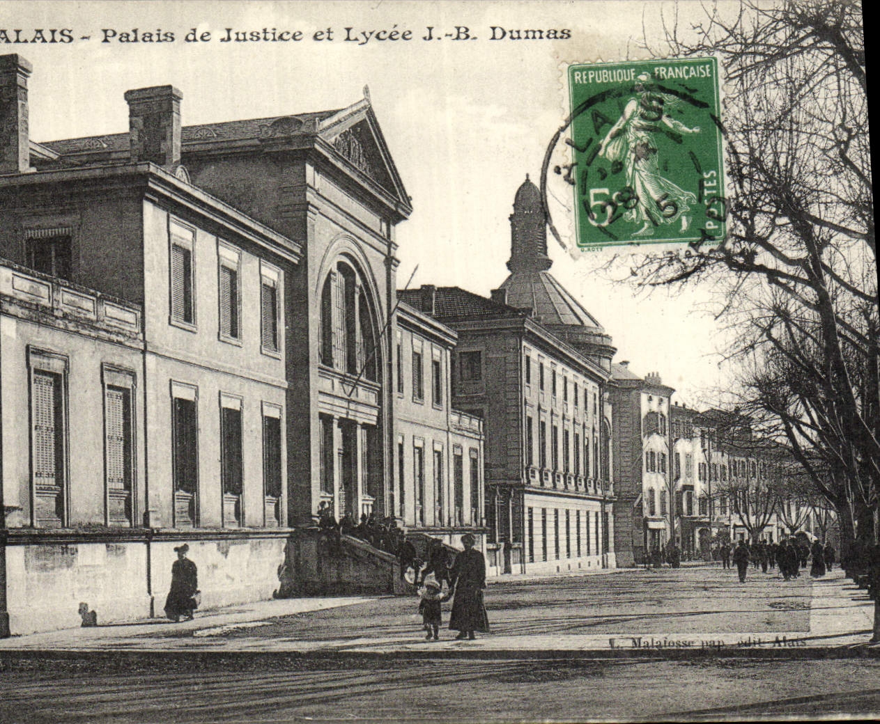 Alais - Palais de Justice et Lycée J.-B. Dumas — L. Malafosse, n° pap. Alais