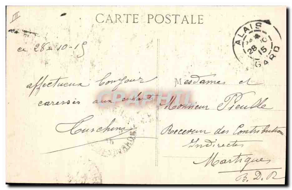 Alais - Palais de Justice et Lycée J.-B. Dumas — L. Malafosse, n° pap. Alais — Verso