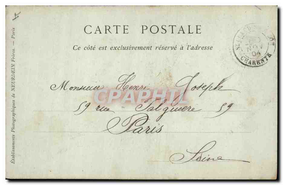 CPA Palais de Justice Angouleme — Verso