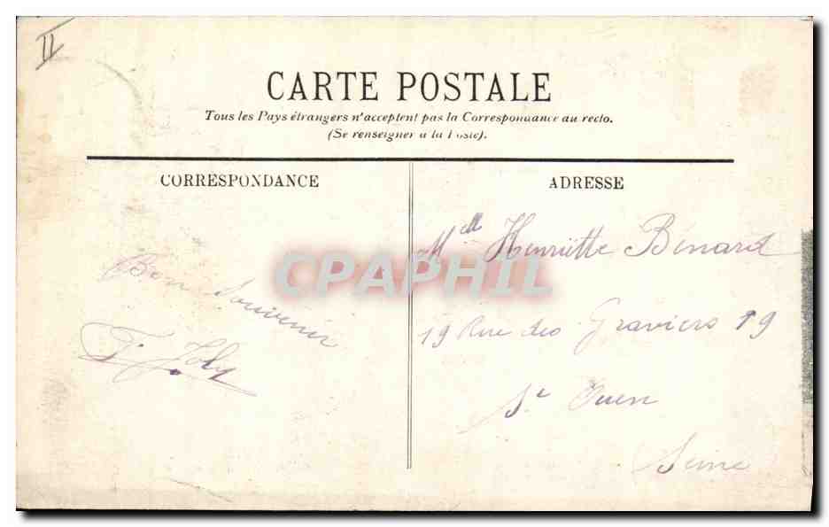 CPA Palais de Justice Angouleme — Verso