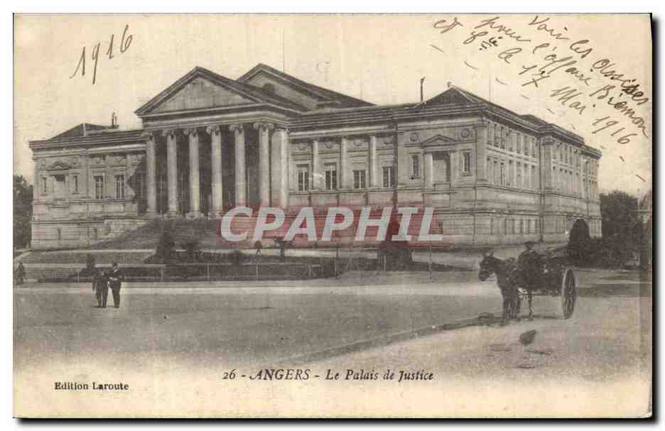 CPA Palais de Justice Angers Caleche Cheval 