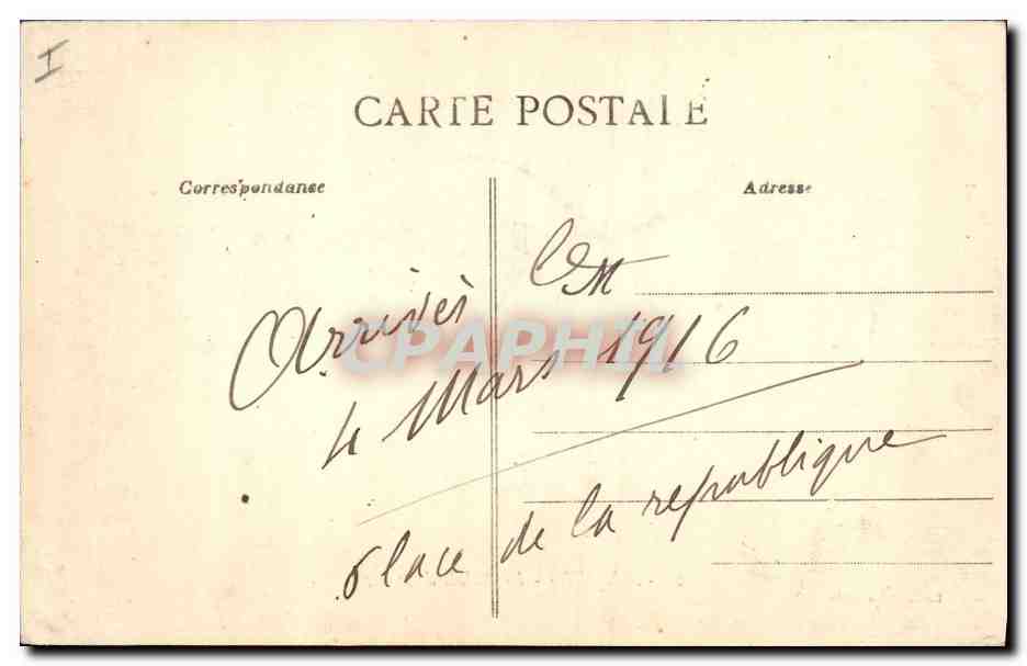CPA Palais de Justice Angers Caleche Cheval  — Verso