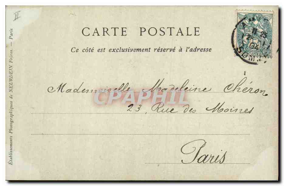 CPA Palais de Justice Amiens — Verso