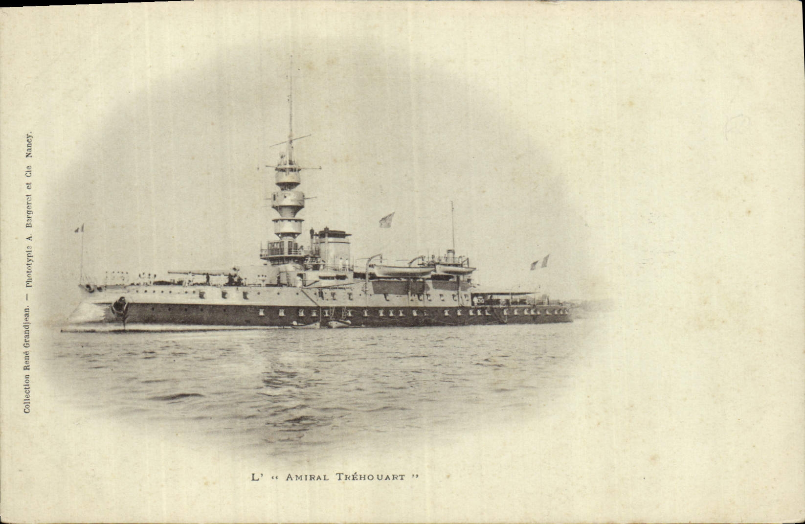 L'Amiral Tréhouart — Bateau de guerre — Phototypie A. Bergeret et Cie Nancy