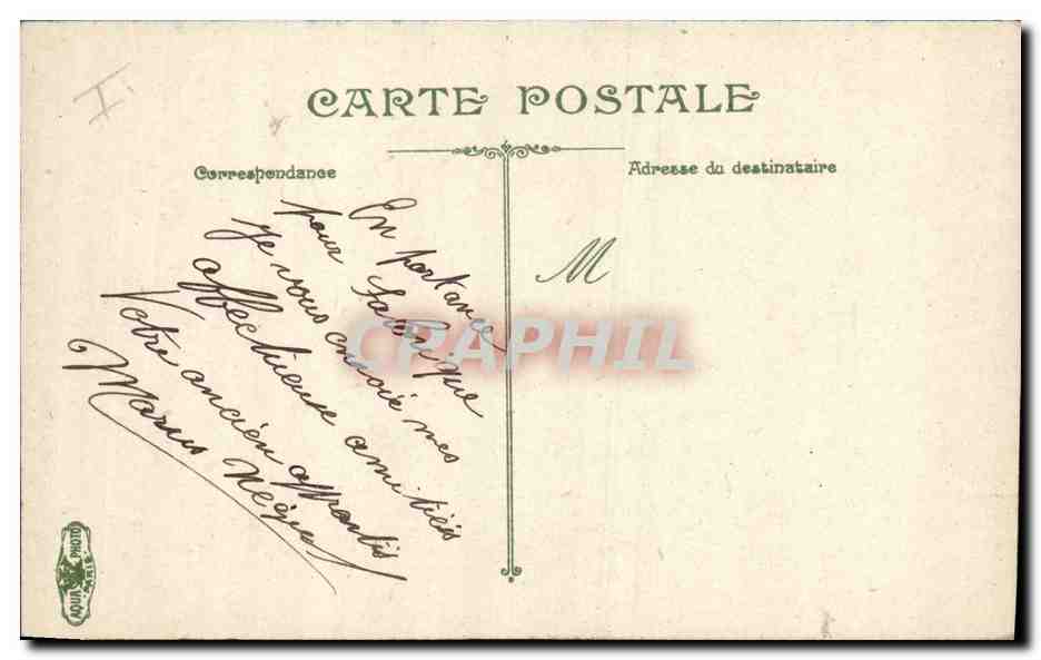 CPA Bateau de Guerre Amiral Aube  — Verso
