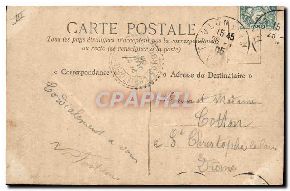 CPA Bateau de Guerre Arbalete Contre torpilleur d'escadre — Verso