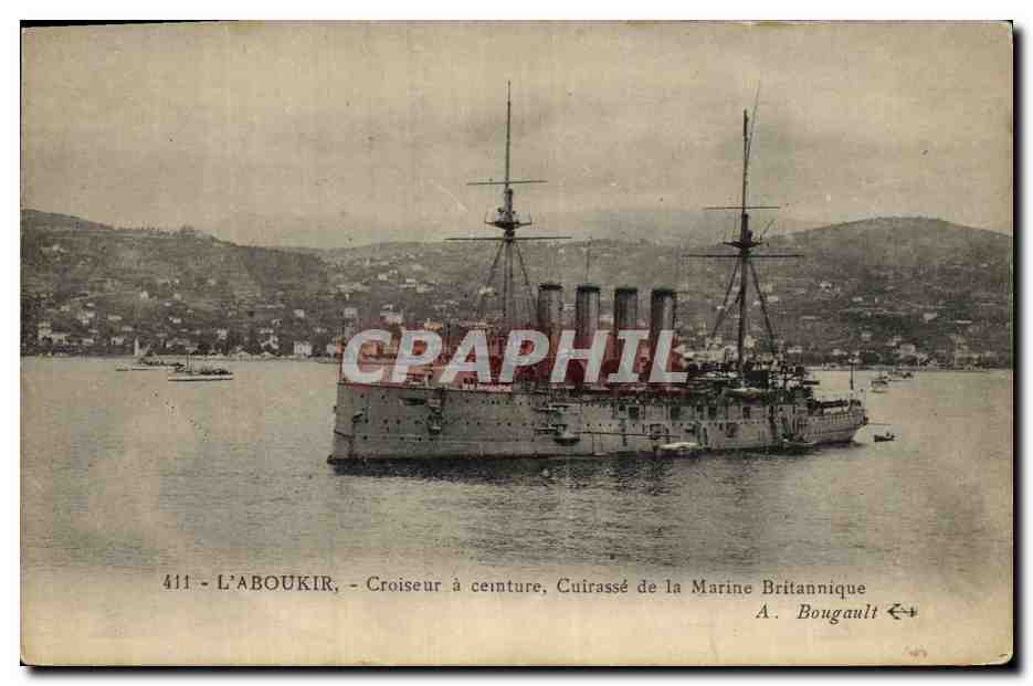 L'ABOUKIR — Croiseur à ceinture, Cuirassé de la Marine Britannique — A. Bougault n°411