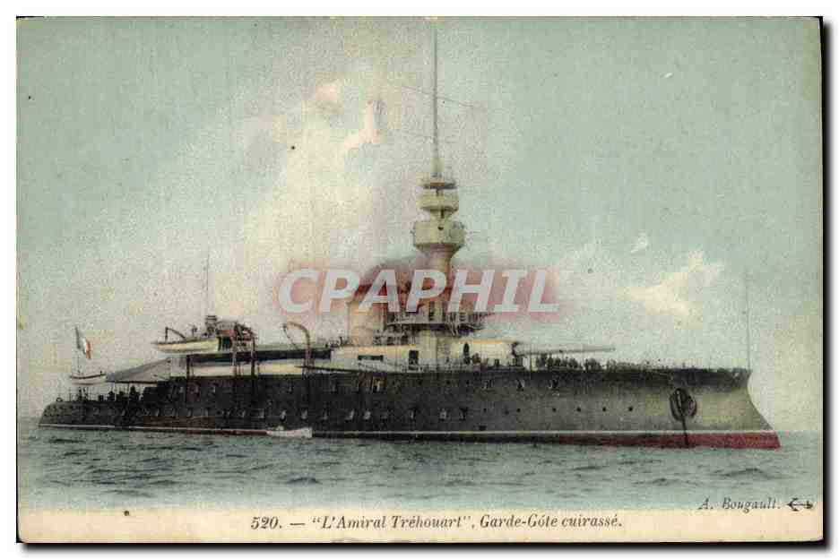 L'Amiral Tréhouart — Garde-Côte cuirassé — A. Bongault, n° 520