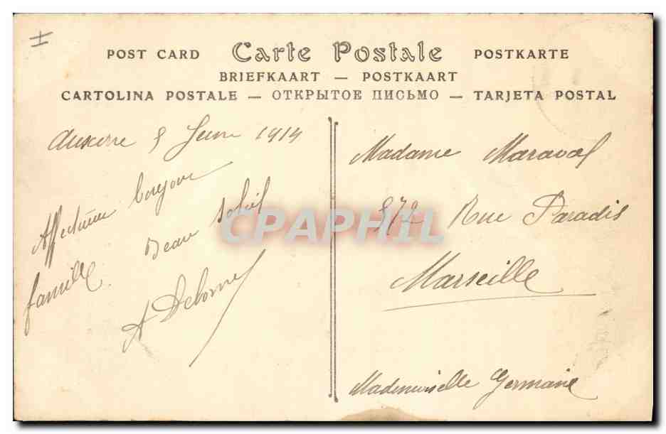 CPA Prefecture Auxerre — Rückseite