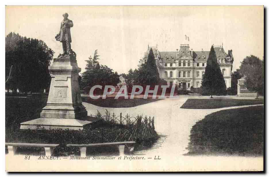 CPA Monument Sommeillier et Prefecture Annecy