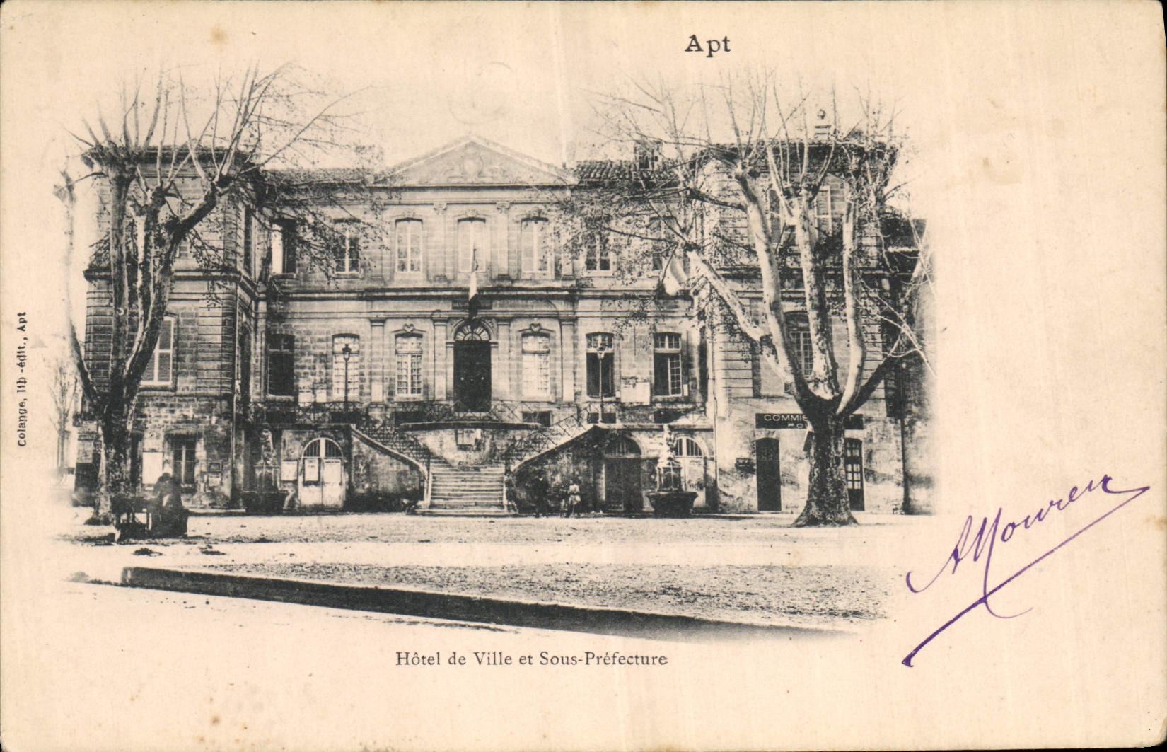 Apt — Hôtel de Ville et Sous-Préfecture — Colagne, lib.-édit., Apt - Anverso