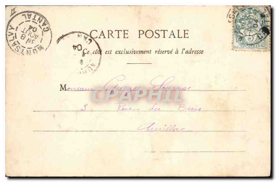 CPA Prefecture du Cantal Aurillac — Rückseite