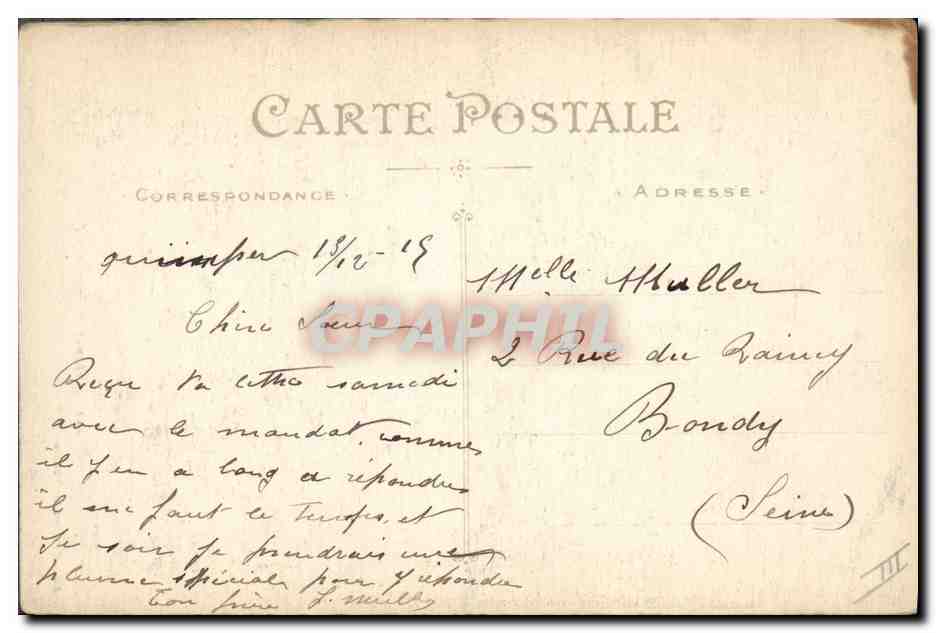 CPA Folklore Costumes de Lorient  — Verso