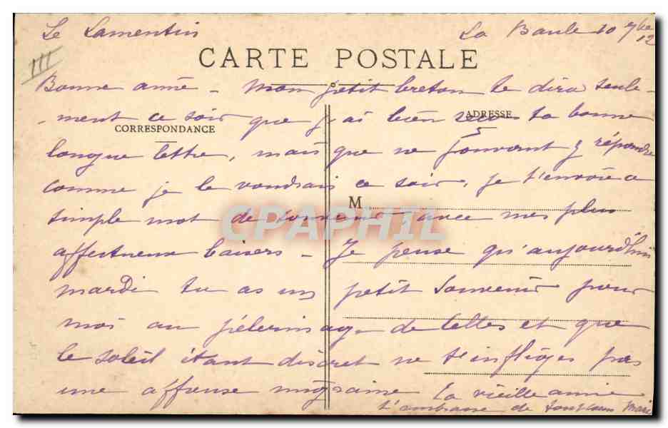 CPA Folklore Enfant Bretagne — Verso
