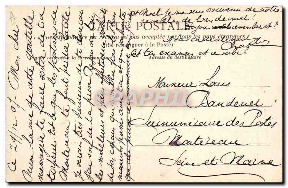 CPA Folklore Costume du Morbihan Un bon petit coeur Sainte Anne d'Auray — Verso