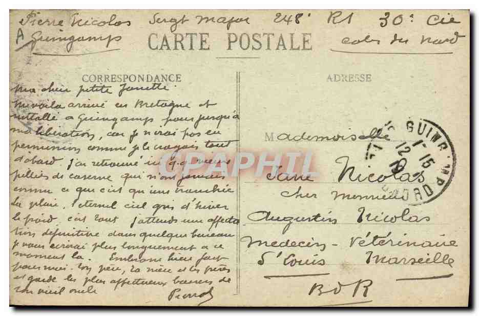 CPA Folklore Au puits pays de Vannes Auray  — Verso