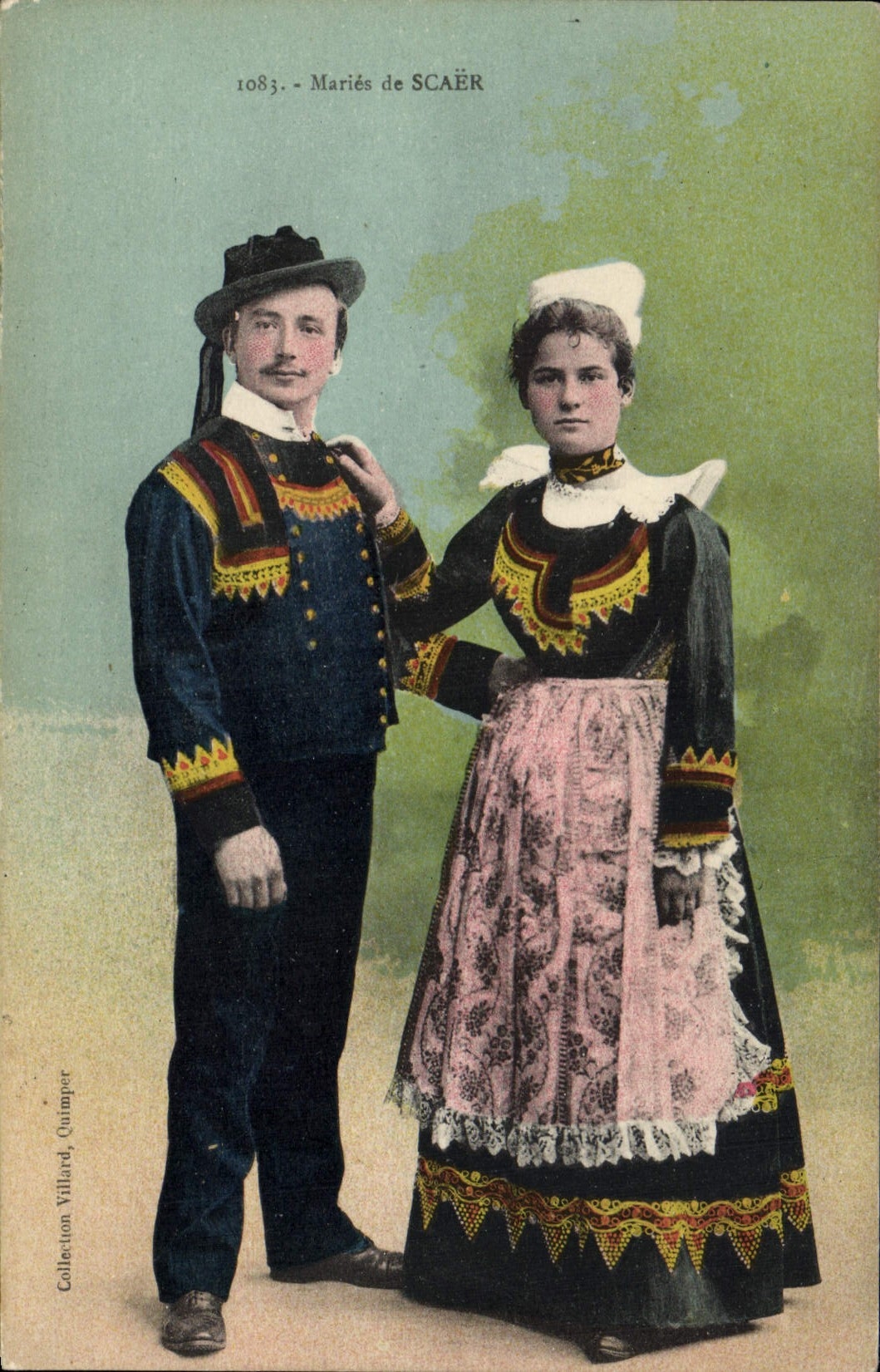CPA Folklore Maries de Scaer Mariage