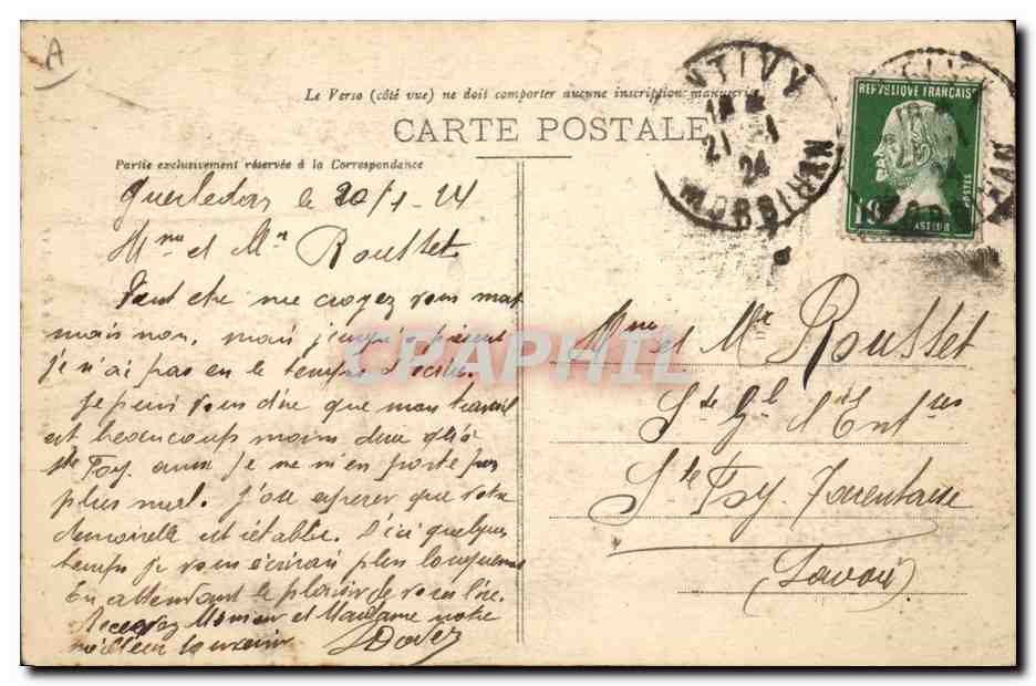 CPA Folklore Jeune fille de Pontivy — Verso