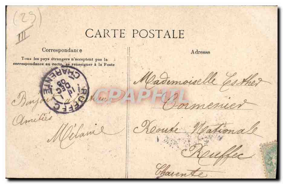 CPA Folklore Maries de Bannalec Mariage — Verso