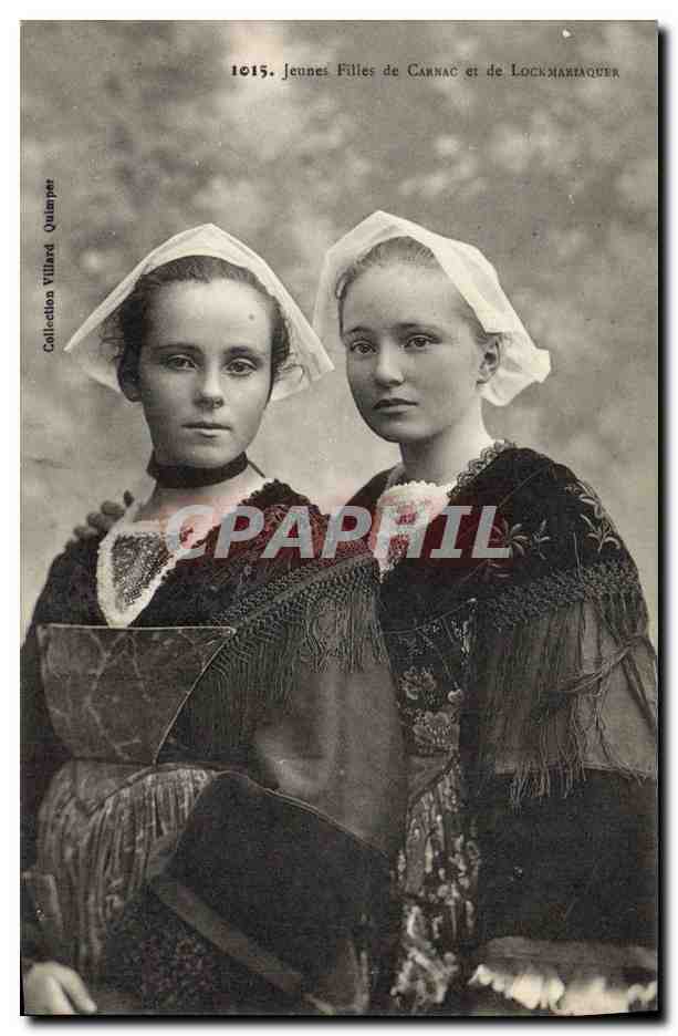 CPA Folklore Jeunes filles de Carnac et de Lockmariaquer