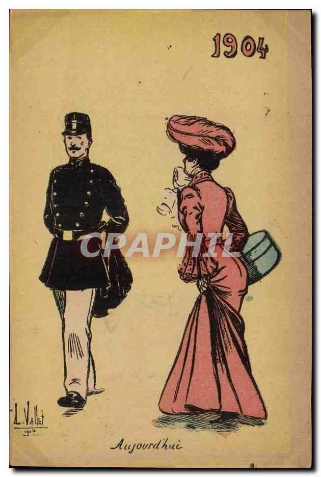 CPA Militaria 1904 Aujourd'hui Femme