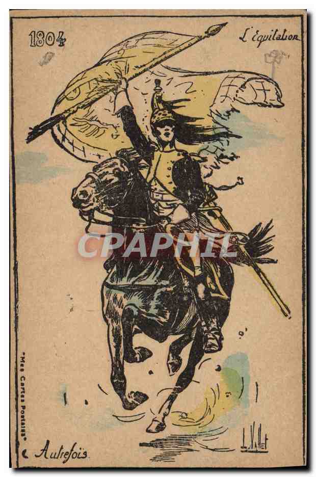 CPA Militaria 1804 L'equitation Autrefois Cheval