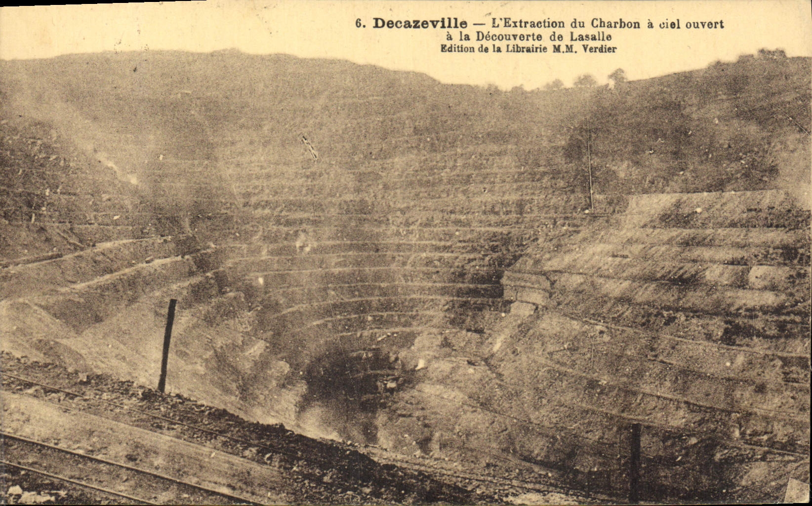CPA Mine Mines Decazeville L'extraction du charbon a ciel ouvert a la decouverte de Lasalle