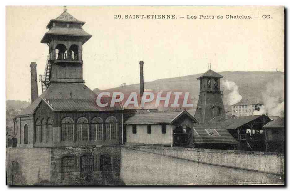 CPA Mine Mines Saint Etienne Les puits de Cahtelus