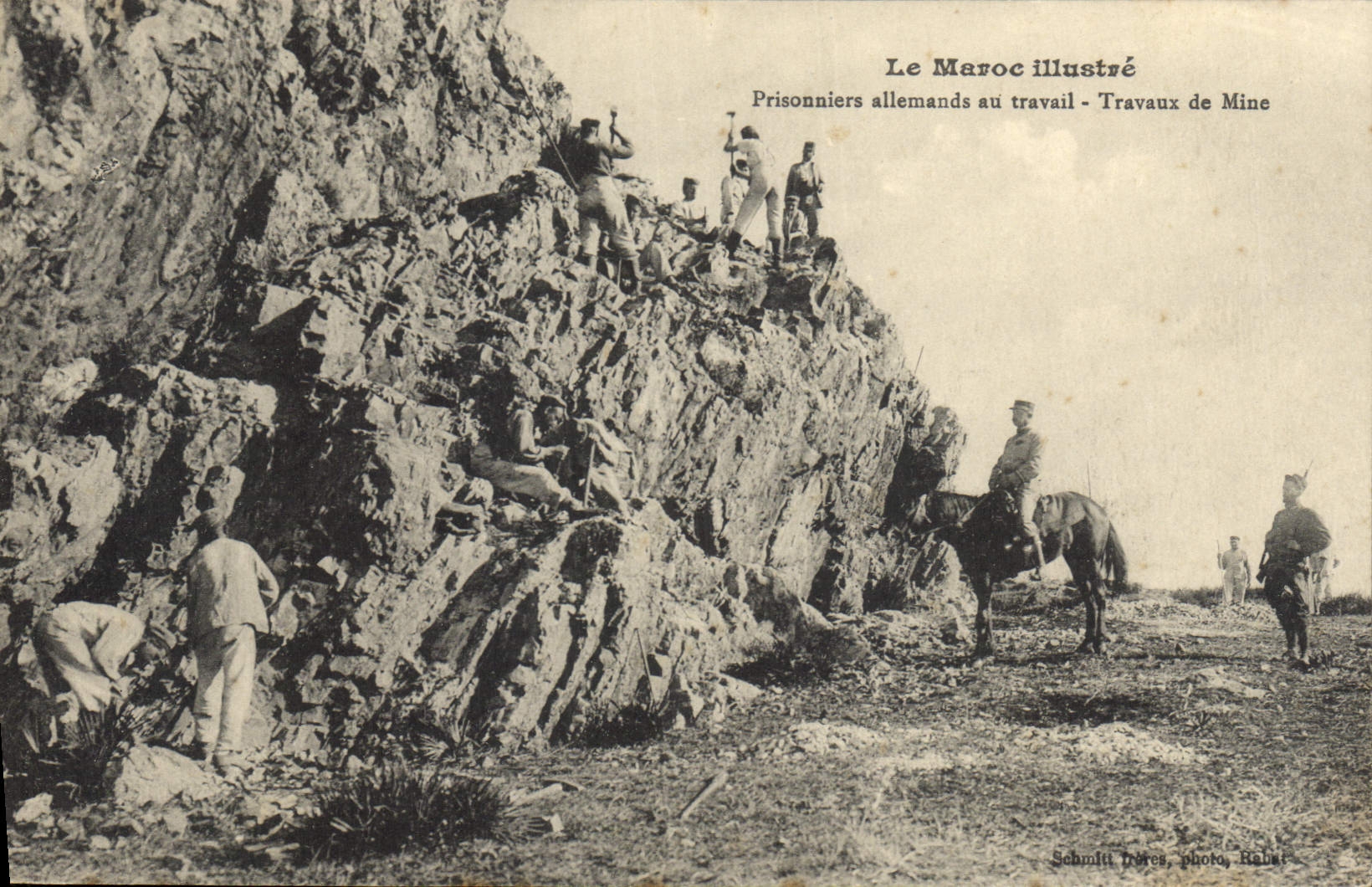CPA Mine Mines Maroc Prisonniers allemands au travail Travaux de mine
