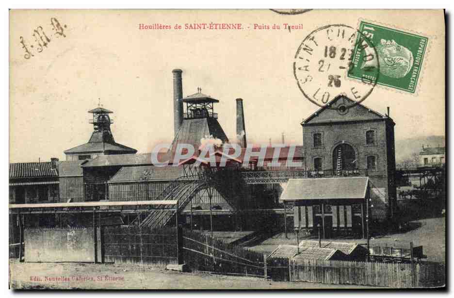 CPA Mine Mines Houilleres de Saint Etienne Puits du Treuil