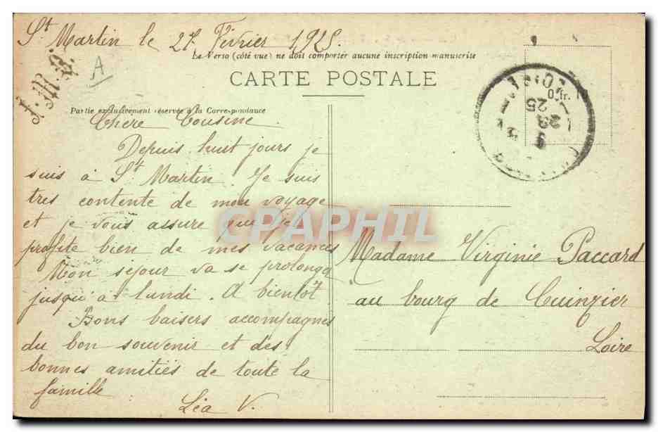 CPA Mine Mines Houilleres de Saint Etienne Puits du Treuil — Rückseite